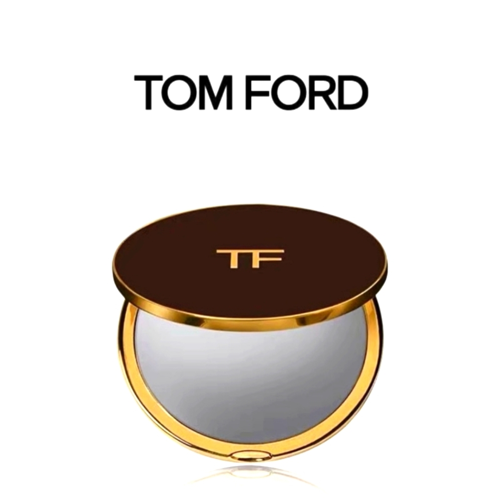 New Tom Ford Black & Gold GWP Dual-Sided Compact Mirror With Dustbag